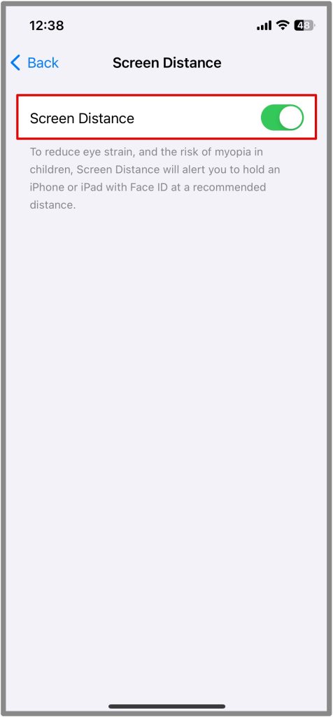 Screen Distance on iOS17 2