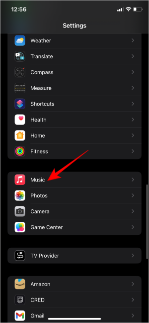 Apple Music icon in settings