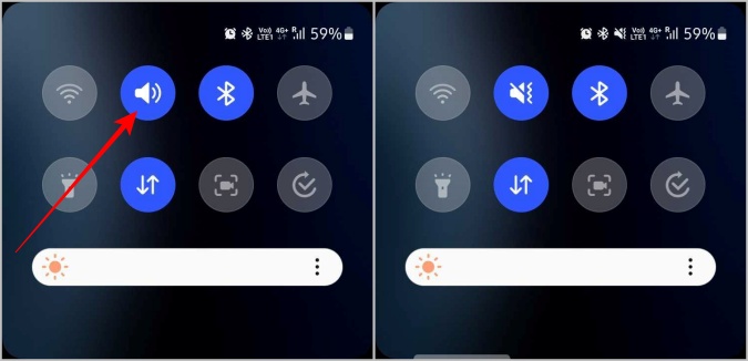 Changing volume modes on Samsung Galaxy Flip