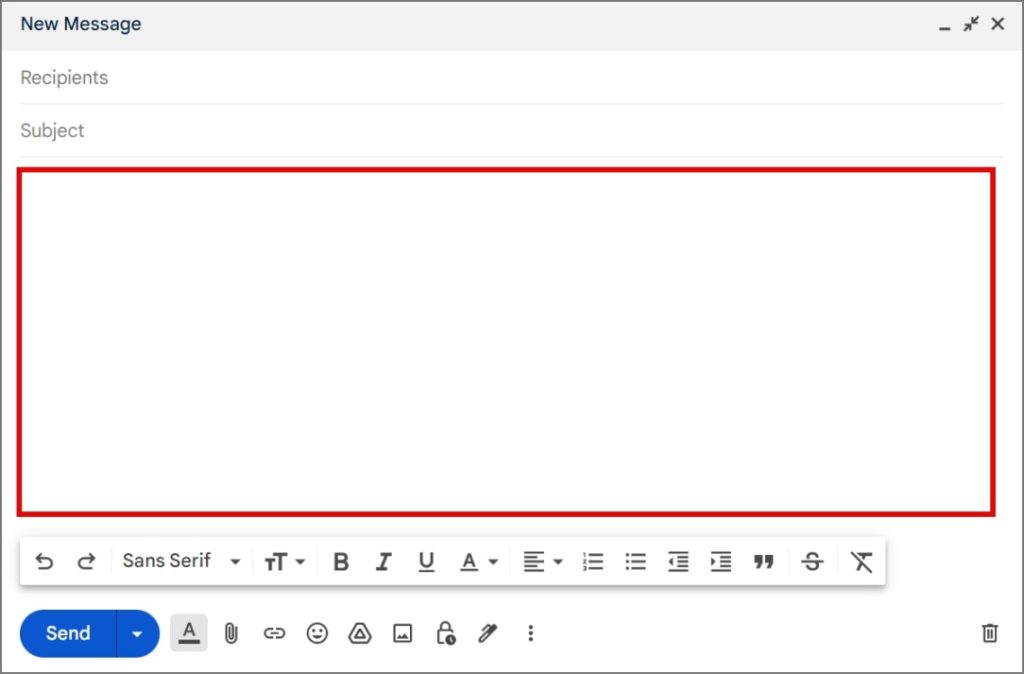 Blank Space in Gmail