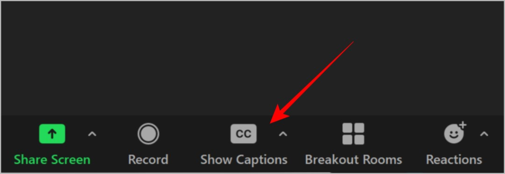 show captions button in Zoom