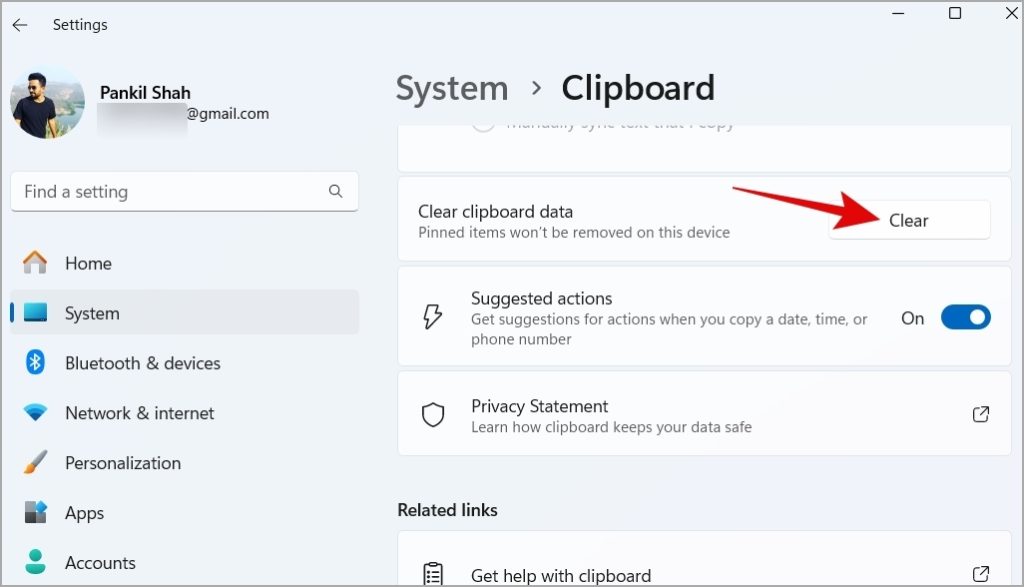 Clear Clipboard Data on Windows 11
