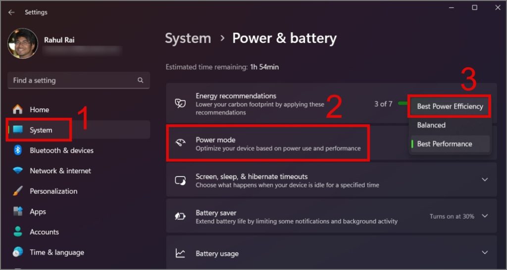 Switch to Efficiency Mode on Windows 11
