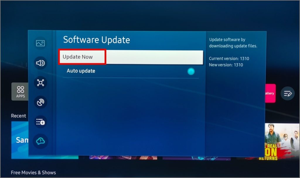 hit the Update Now option