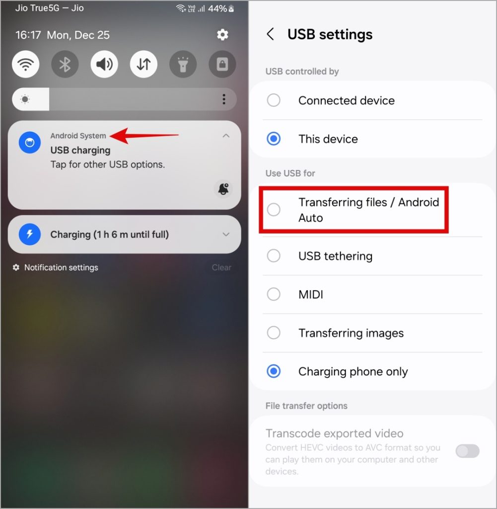 Change USB Settings to Transfer Files on Android