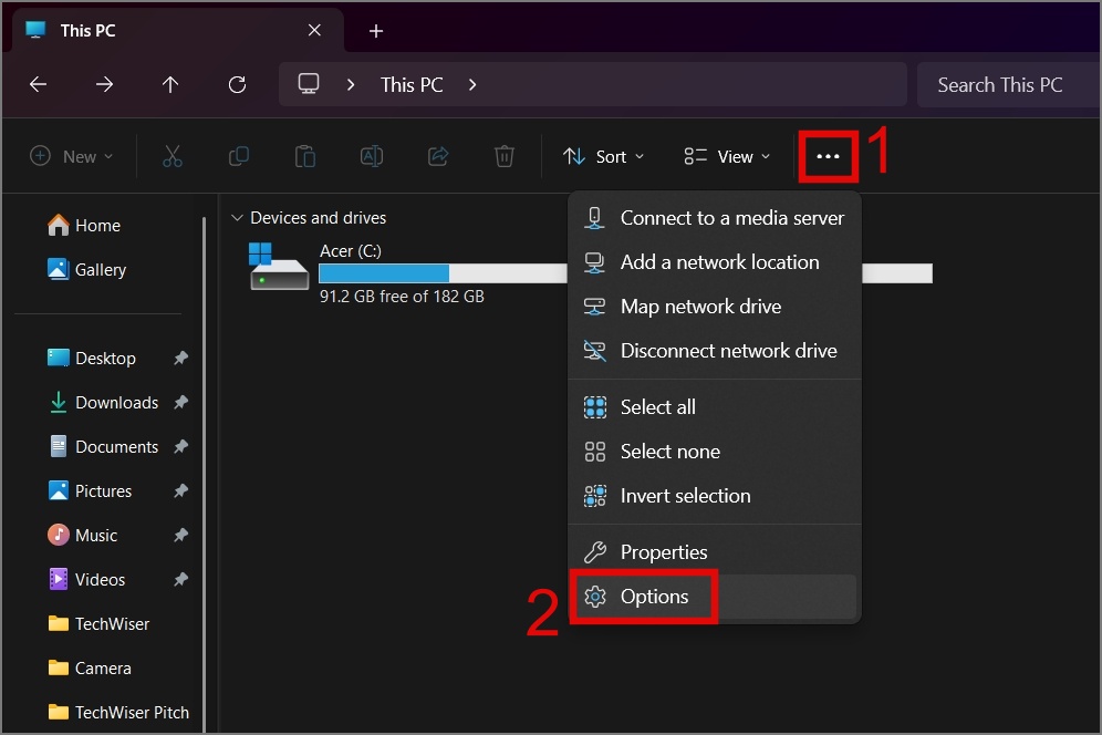 Go to File Explorer Settings (Windows 11)