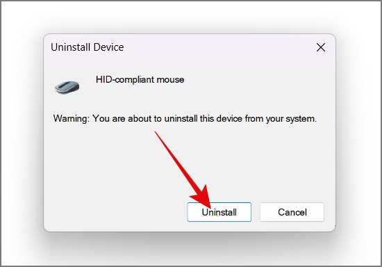 uninstall mouse driver