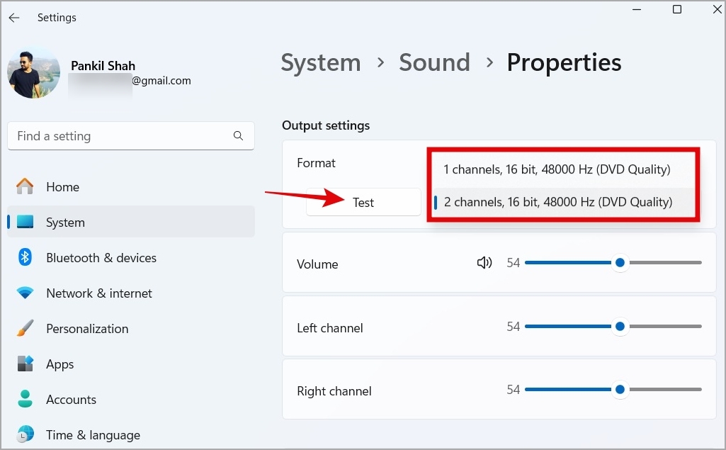 Change Audio Output Format on Windows 11