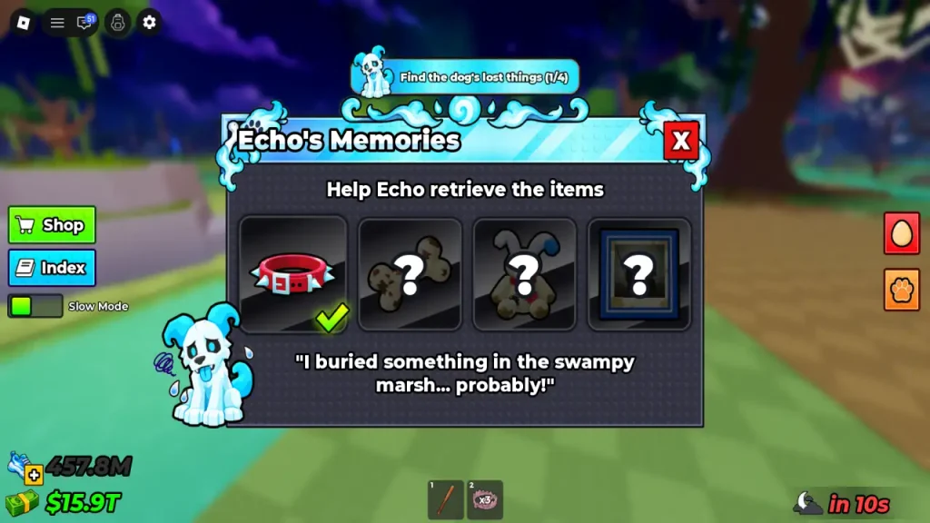 Steal an egg dog's lost things