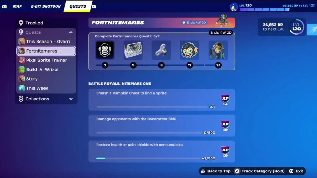 Fortnitemares 2026 quests and rewards