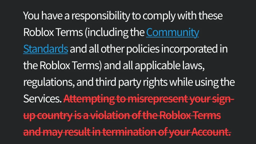 Roblox Terms of Service